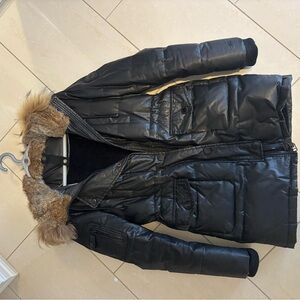 Rudsak Women's Black Puffer Jacket with Fur Trim